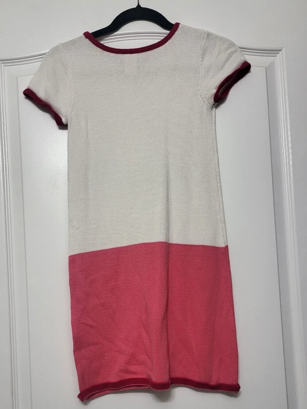 Gymboree Cream and Pink Colorblock Knit Dress with Bow